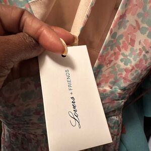 Lovers + Friends Pink and Blue Floral Garment